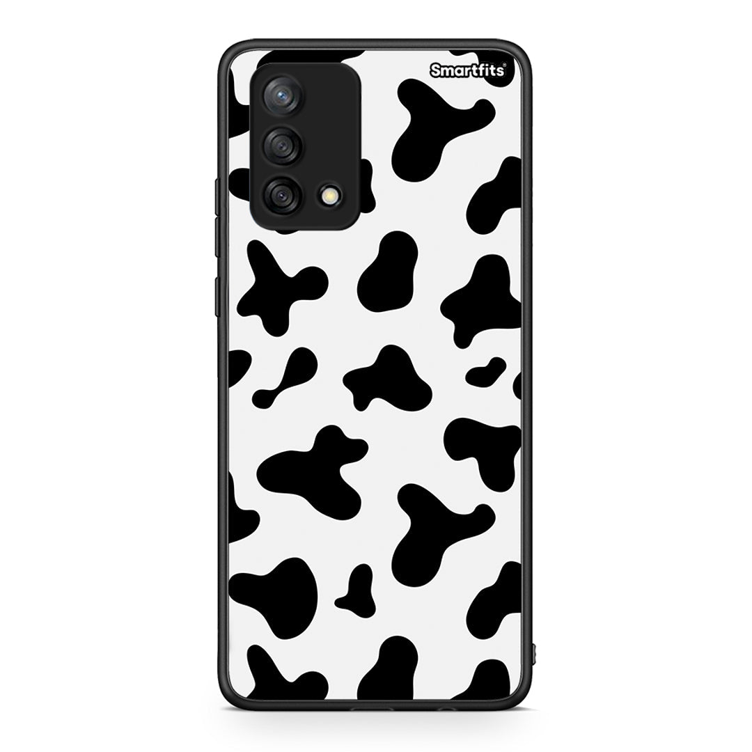 Oppo A74 4G Cow Print θήκη από τη Smartfits με σχέδιο στο πίσω μέρος και μαύρο περίβλημα | Smartphone case with colorful back and black bezels by Smartfits