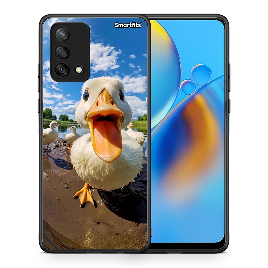 Θήκη Oppo A74 4G Duck Face από τη Smartfits με σχέδιο στο πίσω μέρος και μαύρο περίβλημα | Oppo A74 4G Duck Face case with colorful back and black bezels