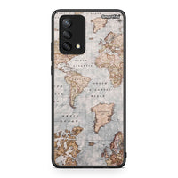 Thumbnail for Oppo A74 4G World Map Θήκη από τη Smartfits με σχέδιο στο πίσω μέρος και μαύρο περίβλημα | Smartphone case with colorful back and black bezels by Smartfits
