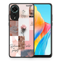 Thumbnail for Θήκη Oppo A78 4G Aesthetic Collage από τη Smartfits με σχέδιο στο πίσω μέρος και μαύρο περίβλημα | Oppo A78 4G Aesthetic Collage case with colorful back and black bezels