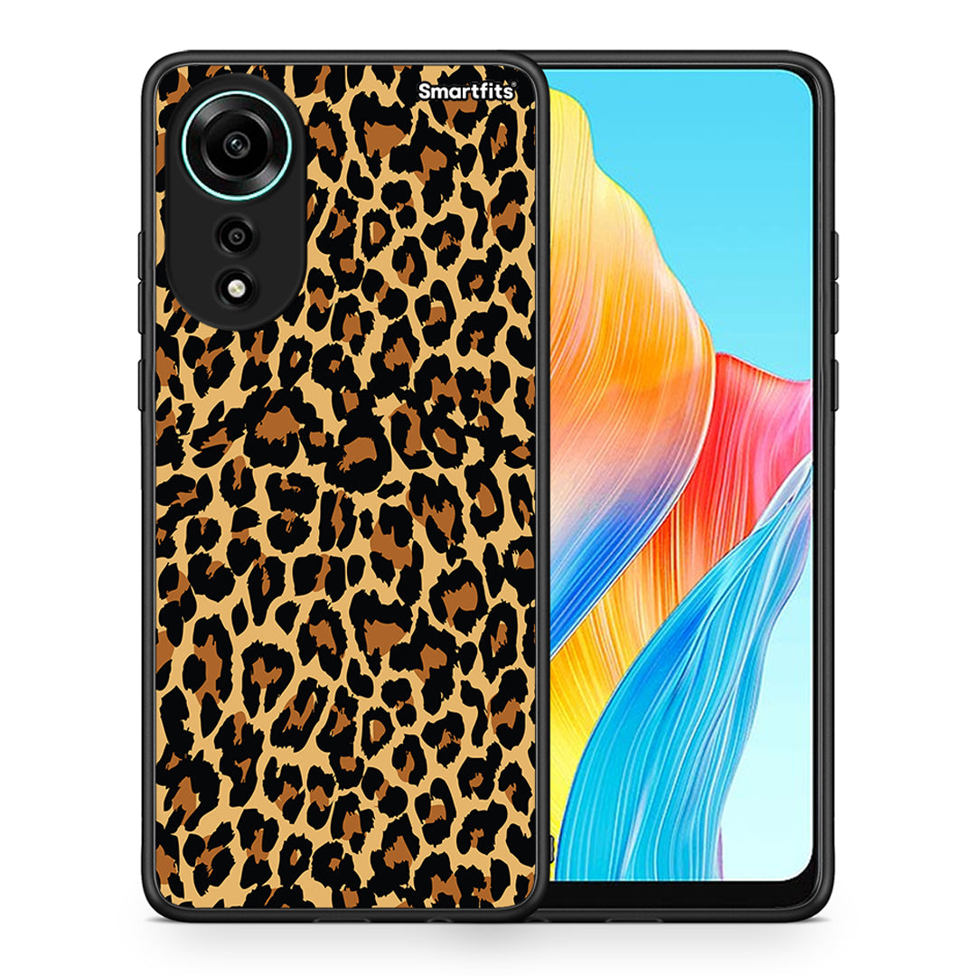 Θήκη Oppo A78 4G Leopard Animal από τη Smartfits με σχέδιο στο πίσω μέρος και μαύρο περίβλημα | Oppo A78 4G Leopard Animal case with colorful back and black bezels