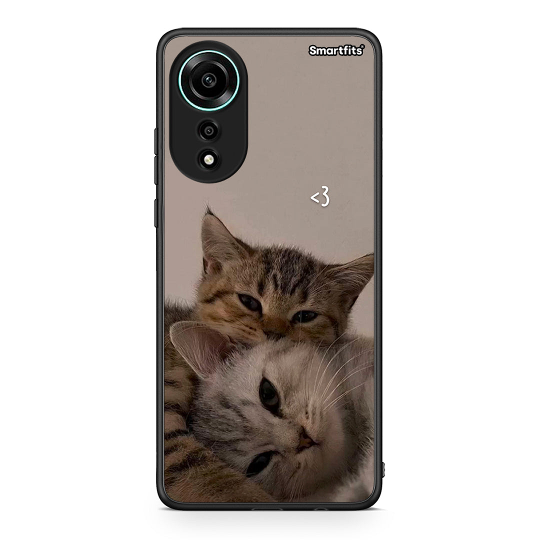 Oppo A78 4G Cats In Love Θήκη από τη Smartfits με σχέδιο στο πίσω μέρος και μαύρο περίβλημα | Smartphone case with colorful back and black bezels by Smartfits