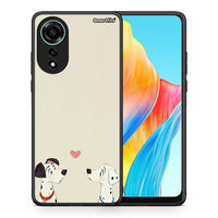 Thumbnail for Θήκη Oppo A78 4G Dalmatians Love από τη Smartfits με σχέδιο στο πίσω μέρος και μαύρο περίβλημα | Oppo A78 4G Dalmatians Love case with colorful back and black bezels