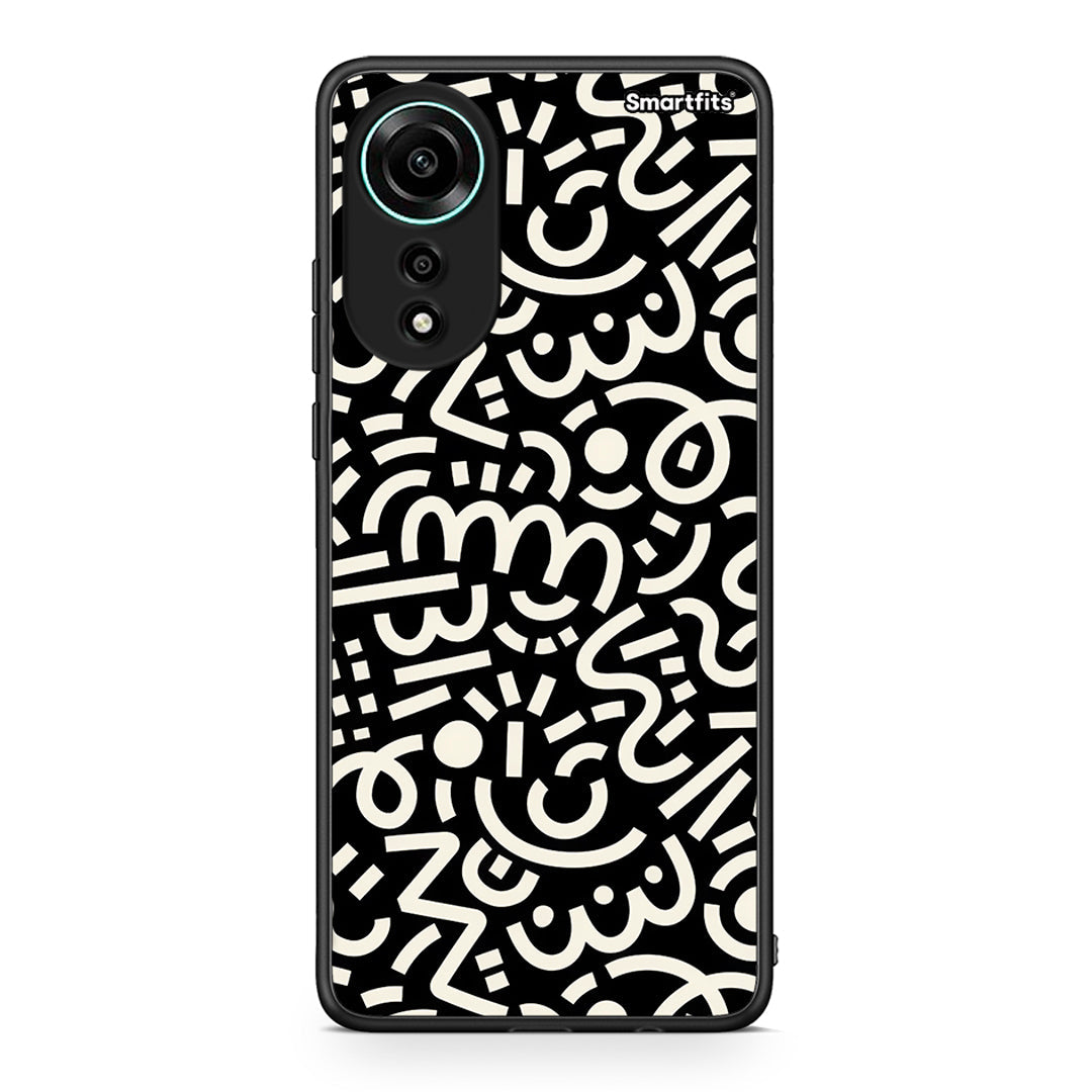 Oppo A78 4G Doodle Art Θήκη από τη Smartfits με σχέδιο στο πίσω μέρος και μαύρο περίβλημα | Smartphone case with colorful back and black bezels by Smartfits