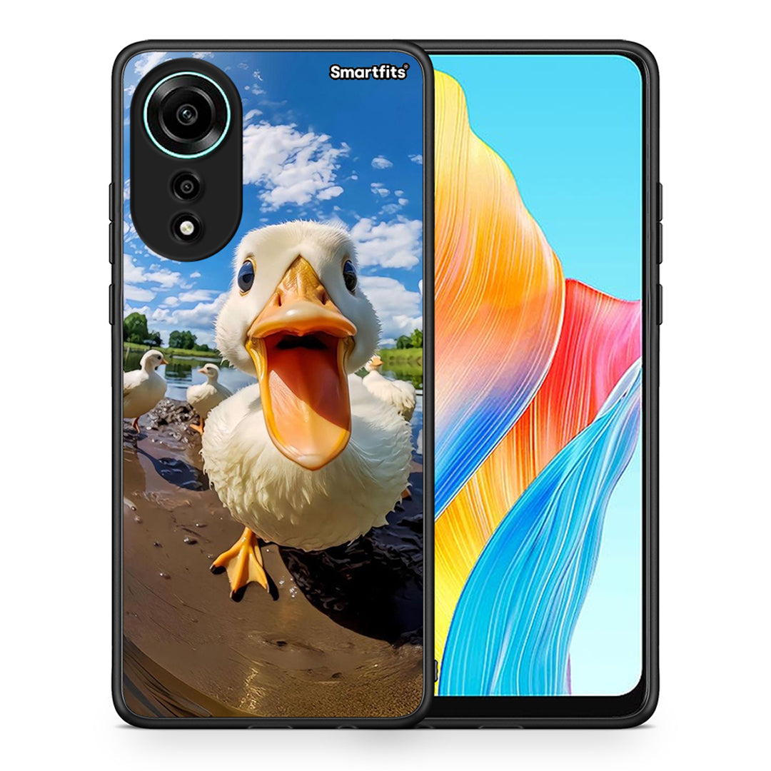 Θήκη Oppo A78 4G Duck Face από τη Smartfits με σχέδιο στο πίσω μέρος και μαύρο περίβλημα | Oppo A78 4G Duck Face case with colorful back and black bezels