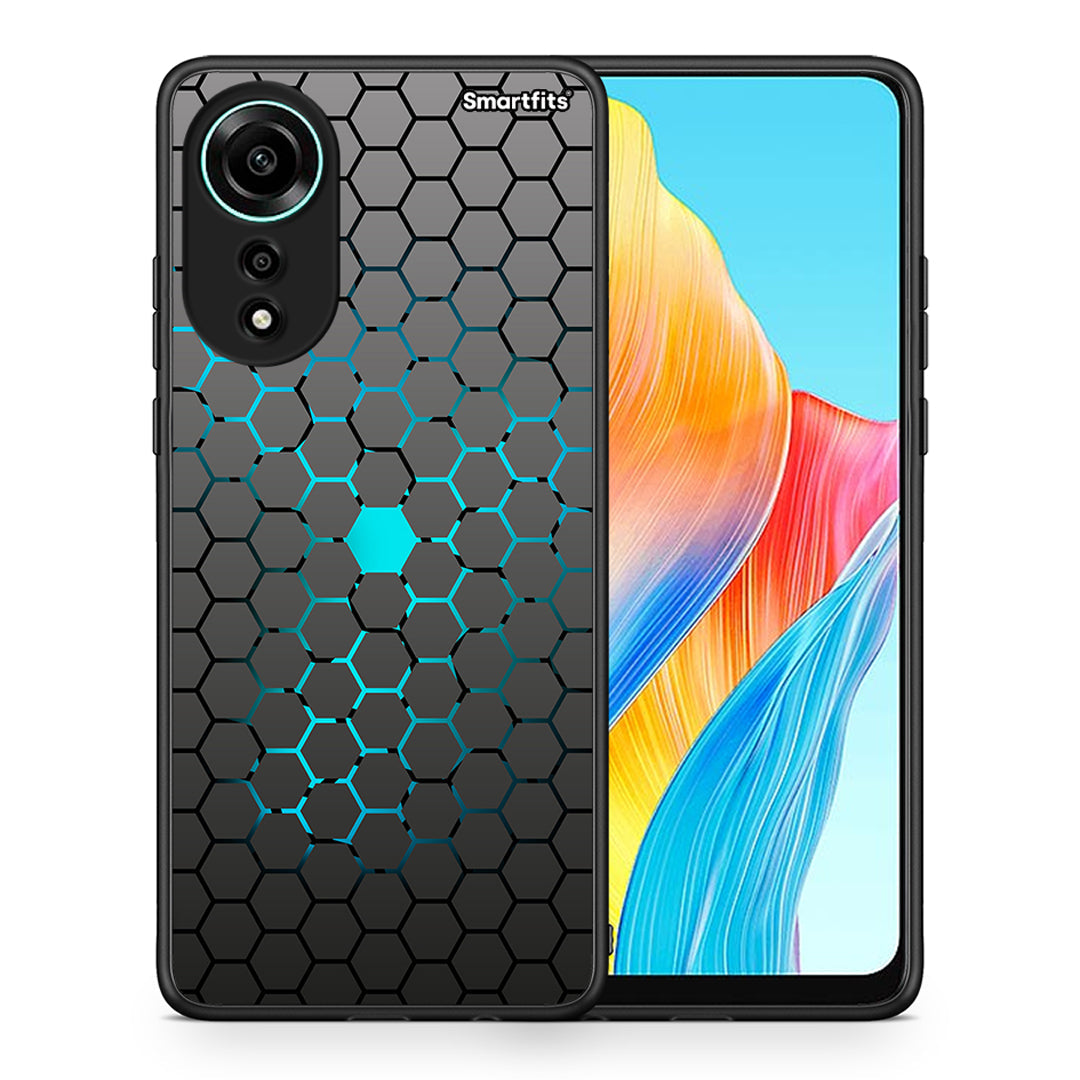 Θήκη Oppo A78 4G Hexagonal Geometric από τη Smartfits με σχέδιο στο πίσω μέρος και μαύρο περίβλημα | Oppo A78 4G Hexagonal Geometric case with colorful back and black bezels