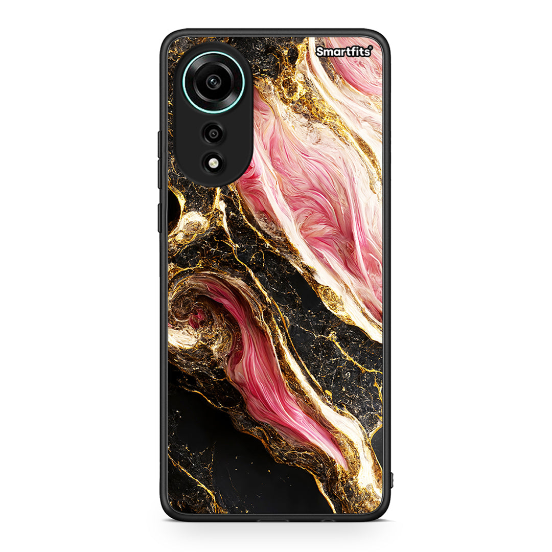 Oppo A78 4G Glamorous Pink Marble θήκη από τη Smartfits με σχέδιο στο πίσω μέρος και μαύρο περίβλημα | Smartphone case with colorful back and black bezels by Smartfits