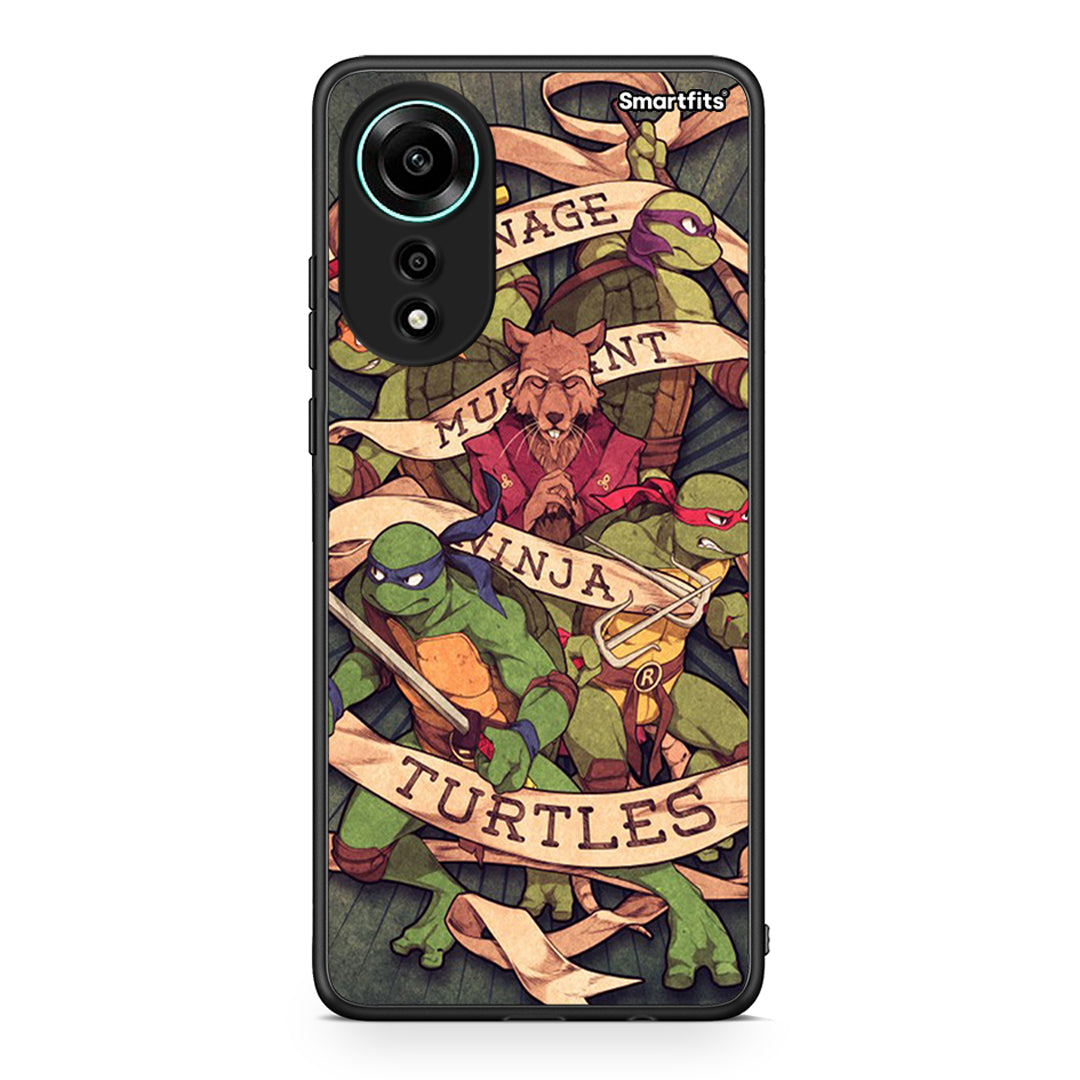 Oppo A78 4G Ninja Turtles θήκη από τη Smartfits με σχέδιο στο πίσω μέρος και μαύρο περίβλημα | Smartphone case with colorful back and black bezels by Smartfits