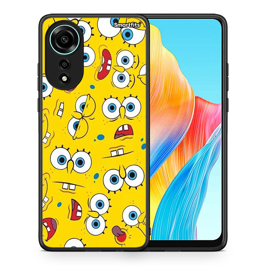 Θήκη Oppo A78 4G Sponge PopArt από τη Smartfits με σχέδιο στο πίσω μέρος και μαύρο περίβλημα | Oppo A78 4G Sponge PopArt case with colorful back and black bezels