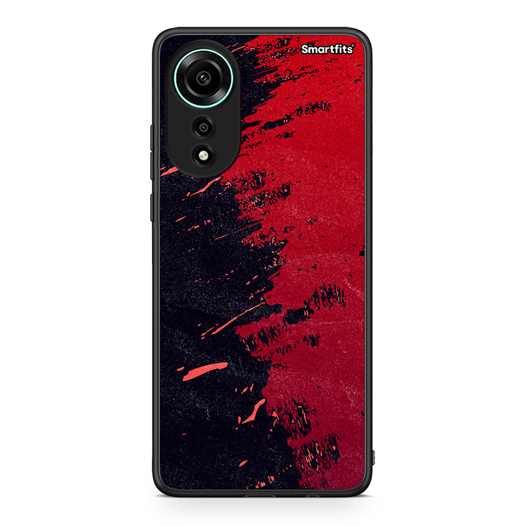 Oppo A78 4G Red Paint Θήκη Αγίου Βαλεντίνου από τη Smartfits με σχέδιο στο πίσω μέρος και μαύρο περίβλημα | Smartphone case with colorful back and black bezels by Smartfits