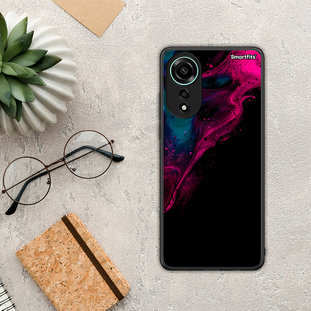 Watercolor Pink Black - Oppo A78 4G θήκη