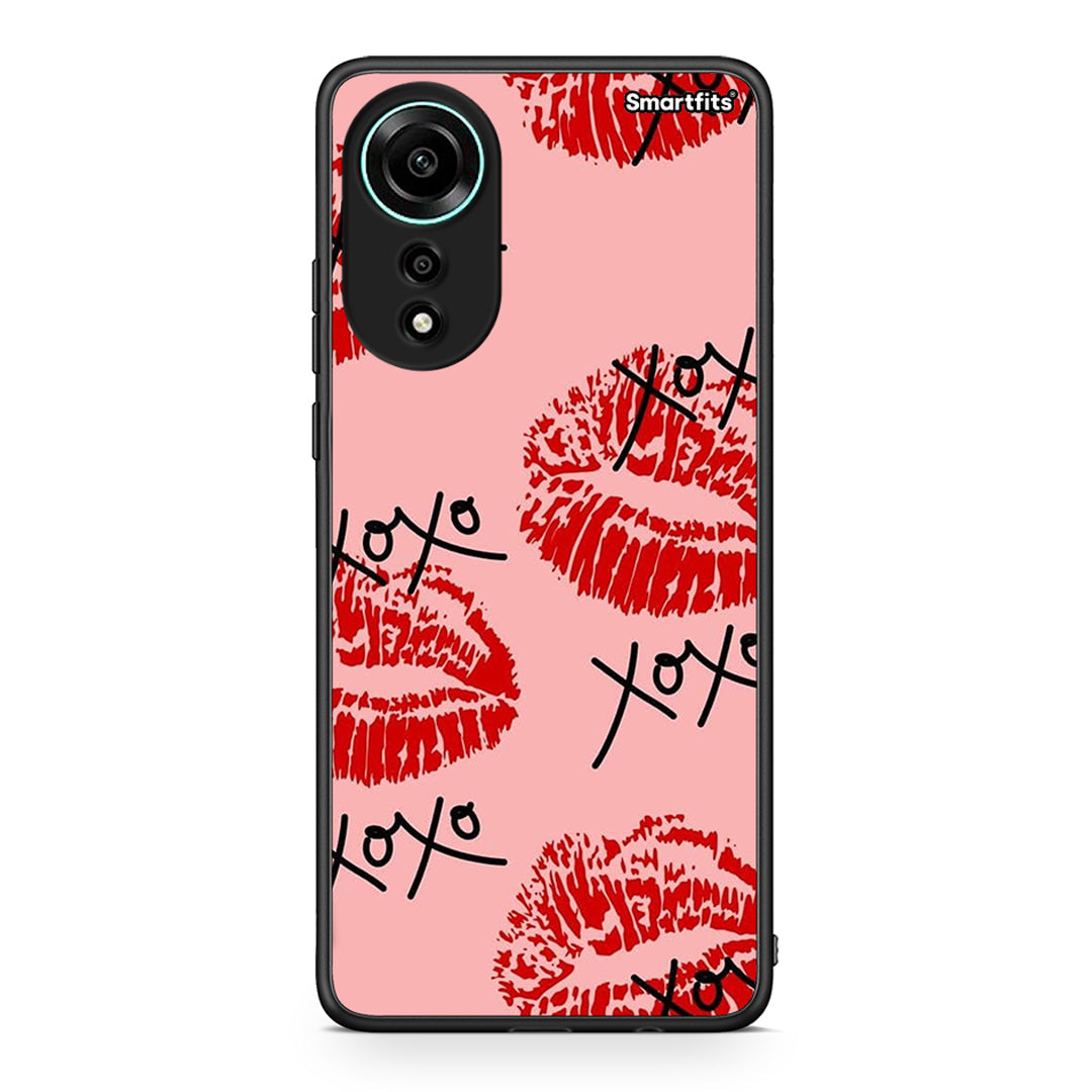 Oppo A78 4G XOXO Lips θήκη από τη Smartfits με σχέδιο στο πίσω μέρος και μαύρο περίβλημα | Smartphone case with colorful back and black bezels by Smartfits