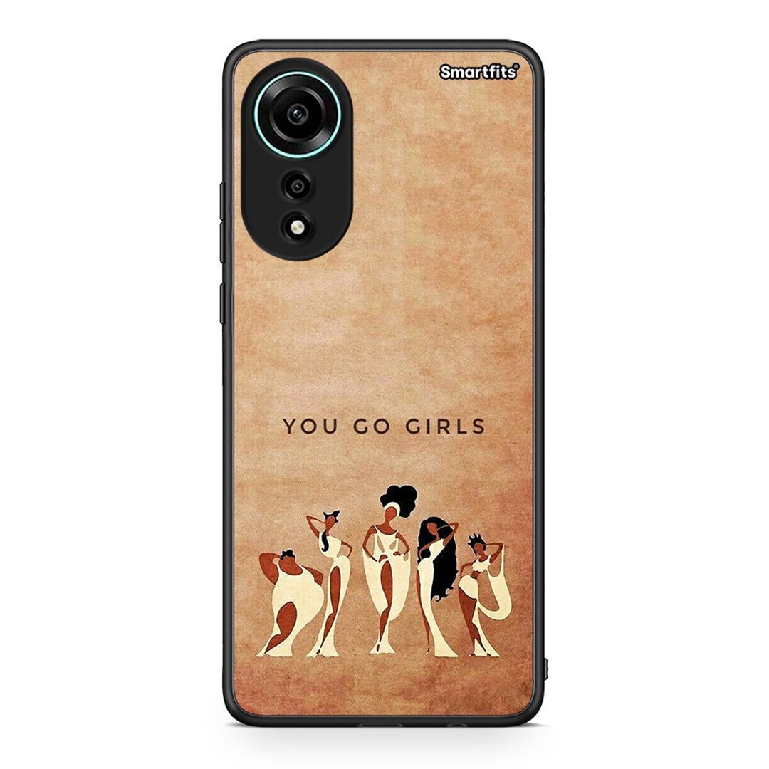 Oppo A78 4G You Go Girl θήκη από τη Smartfits με σχέδιο στο πίσω μέρος και μαύρο περίβλημα | Smartphone case with colorful back and black bezels by Smartfits