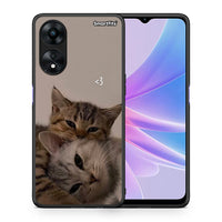 Thumbnail for Θήκη Oppo A78 Cats In Love από τη Smartfits με σχέδιο στο πίσω μέρος και μαύρο περίβλημα | Oppo A78 Cats In Love Case with Colorful Back and Black Bezels