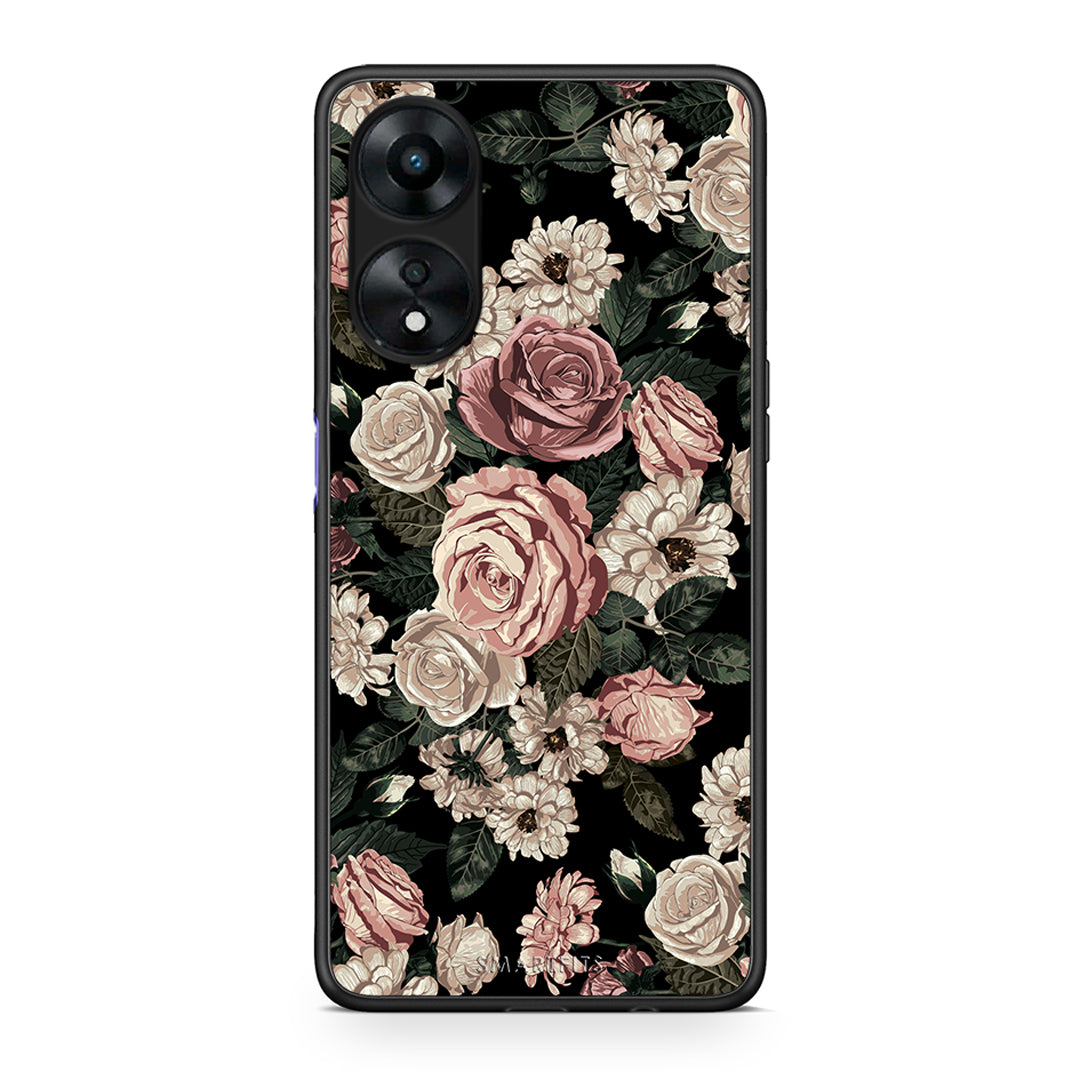 Θήκη Oppo A78 Flower Wild Roses από τη Smartfits με σχέδιο στο πίσω μέρος και μαύρο περίβλημα | Oppo A78 Flower Wild Roses Case with Colorful Back and Black Bezels