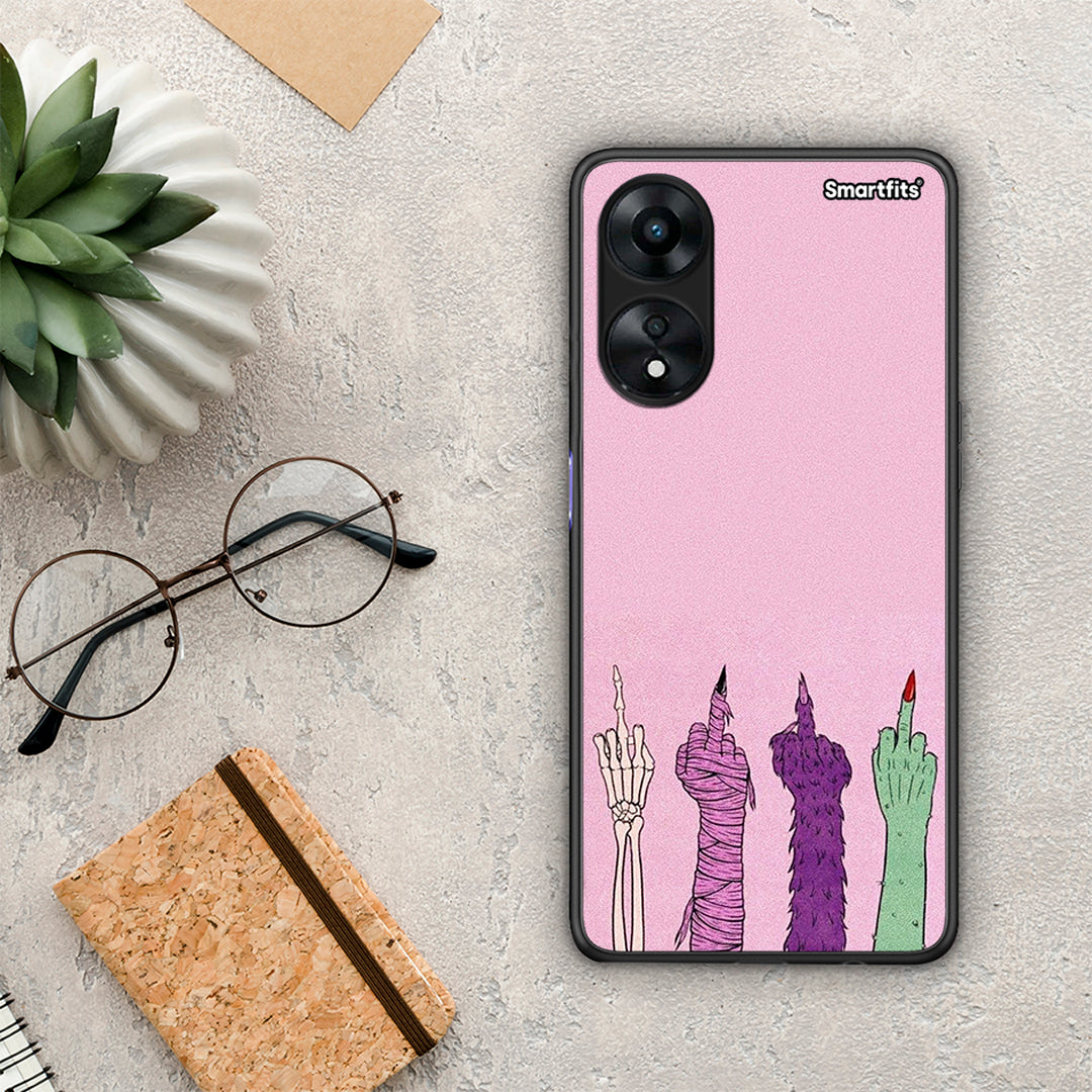Θήκη Oppo A78 Halloween Be A Lady από τη Smartfits με σχέδιο στο πίσω μέρος και μαύρο περίβλημα | Oppo A78 Halloween Be A Lady Case with Colorful Back and Black Bezels
