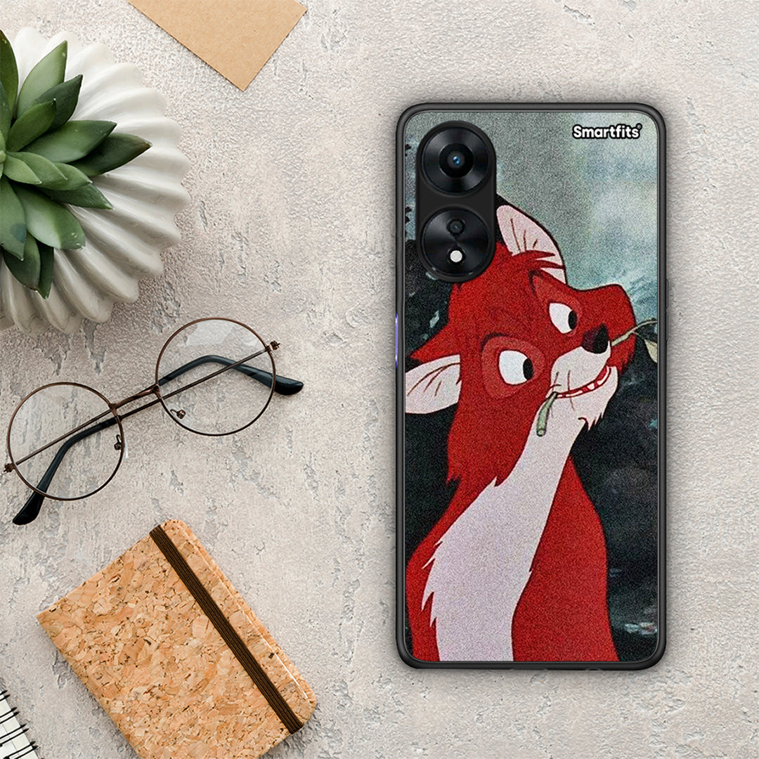 Θήκη Oppo A78 Tod And Vixey Love 1 από τη Smartfits με σχέδιο στο πίσω μέρος και μαύρο περίβλημα | Oppo A78 Tod And Vixey Love 1 Case with Colorful Back and Black Bezels