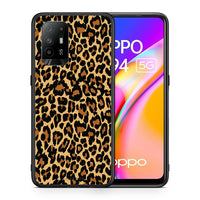 Thumbnail for Θήκη Oppo A94 5G Leopard Animal από τη Smartfits με σχέδιο στο πίσω μέρος και μαύρο περίβλημα | Oppo A94 5G Leopard Animal case with colorful back and black bezels