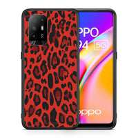 Thumbnail for Θήκη Oppo A94 5G Red Leopard Animal από τη Smartfits με σχέδιο στο πίσω μέρος και μαύρο περίβλημα | Oppo A94 5G Red Leopard Animal case with colorful back and black bezels