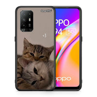 Thumbnail for Θήκη Oppo A94 5G Cats In Love από τη Smartfits με σχέδιο στο πίσω μέρος και μαύρο περίβλημα | Oppo A94 5G Cats In Love case with colorful back and black bezels