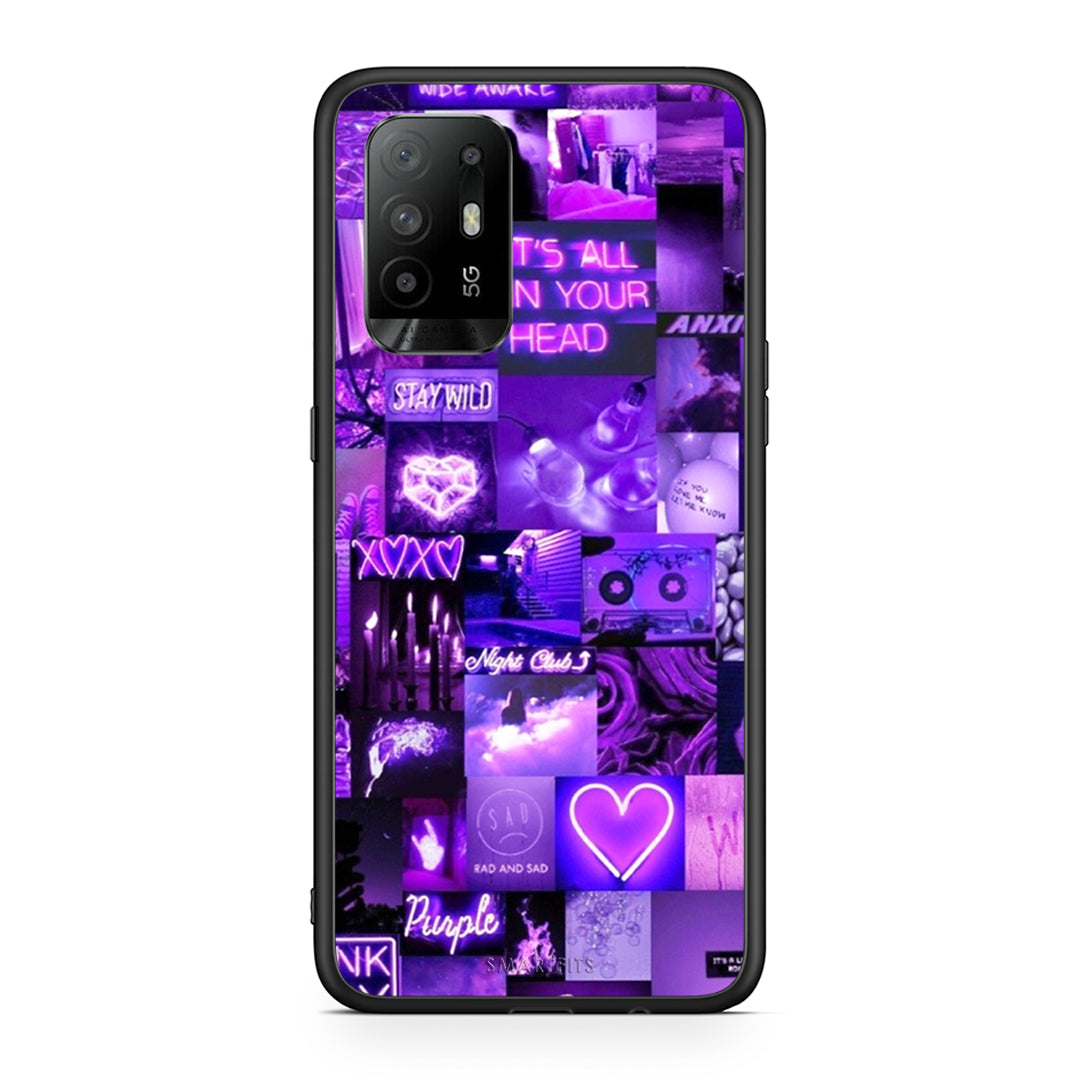 Oppo A94 5G Collage Stay Wild Θήκη Αγίου Βαλεντίνου από τη Smartfits με σχέδιο στο πίσω μέρος και μαύρο περίβλημα | Smartphone case with colorful back and black bezels by Smartfits