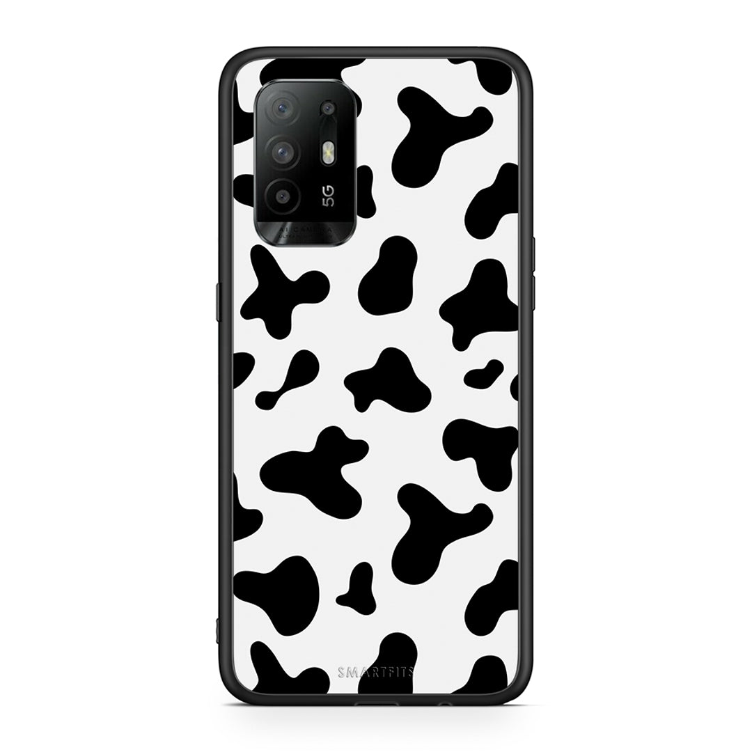 Oppo A94 5G Cow Print θήκη από τη Smartfits με σχέδιο στο πίσω μέρος και μαύρο περίβλημα | Smartphone case with colorful back and black bezels by Smartfits