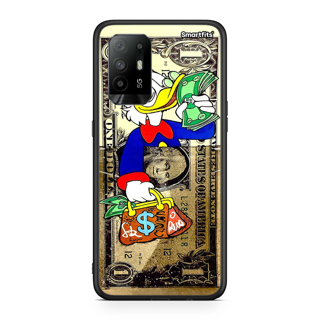 Oppo A94 5G Duck Money θήκη από τη Smartfits με σχέδιο στο πίσω μέρος και μαύρο περίβλημα | Smartphone case with colorful back and black bezels by Smartfits
