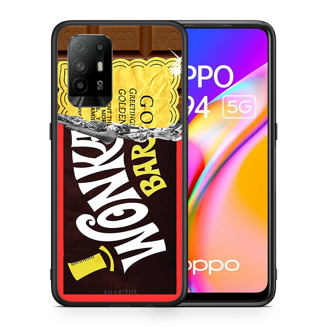 Θήκη Oppo A94 5G Golden Ticket από τη Smartfits με σχέδιο στο πίσω μέρος και μαύρο περίβλημα | Oppo A94 5G Golden Ticket case with colorful back and black bezels