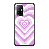 Thumbnail for Oppo A94 5G Lilac Hearts θήκη από τη Smartfits με σχέδιο στο πίσω μέρος και μαύρο περίβλημα | Smartphone case with colorful back and black bezels by Smartfits