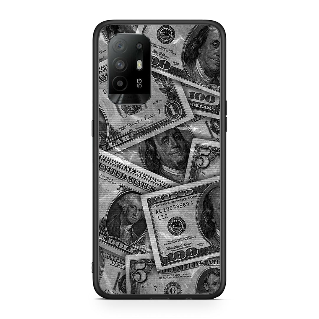 Oppo A94 5G Money Dollars θήκη από τη Smartfits με σχέδιο στο πίσω μέρος και μαύρο περίβλημα | Smartphone case with colorful back and black bezels by Smartfits