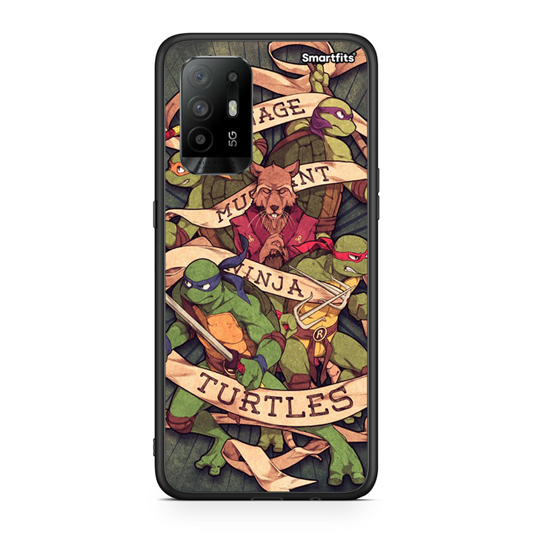 Oppo A94 5G Ninja Turtles θήκη από τη Smartfits με σχέδιο στο πίσω μέρος και μαύρο περίβλημα | Smartphone case with colorful back and black bezels by Smartfits
