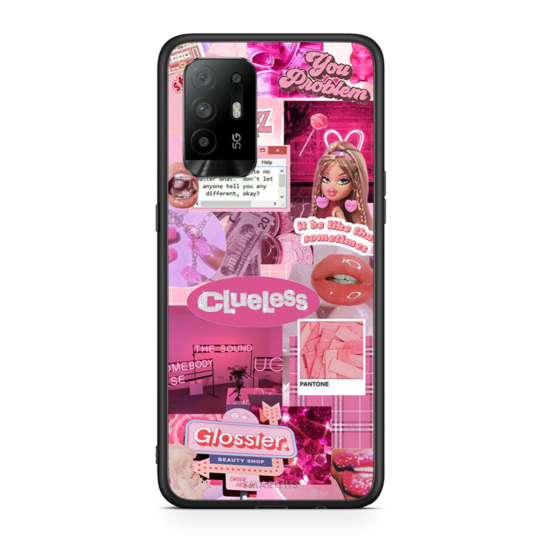 Oppo A94 5G Pink Love Θήκη Αγίου Βαλεντίνου από τη Smartfits με σχέδιο στο πίσω μέρος και μαύρο περίβλημα | Smartphone case with colorful back and black bezels by Smartfits