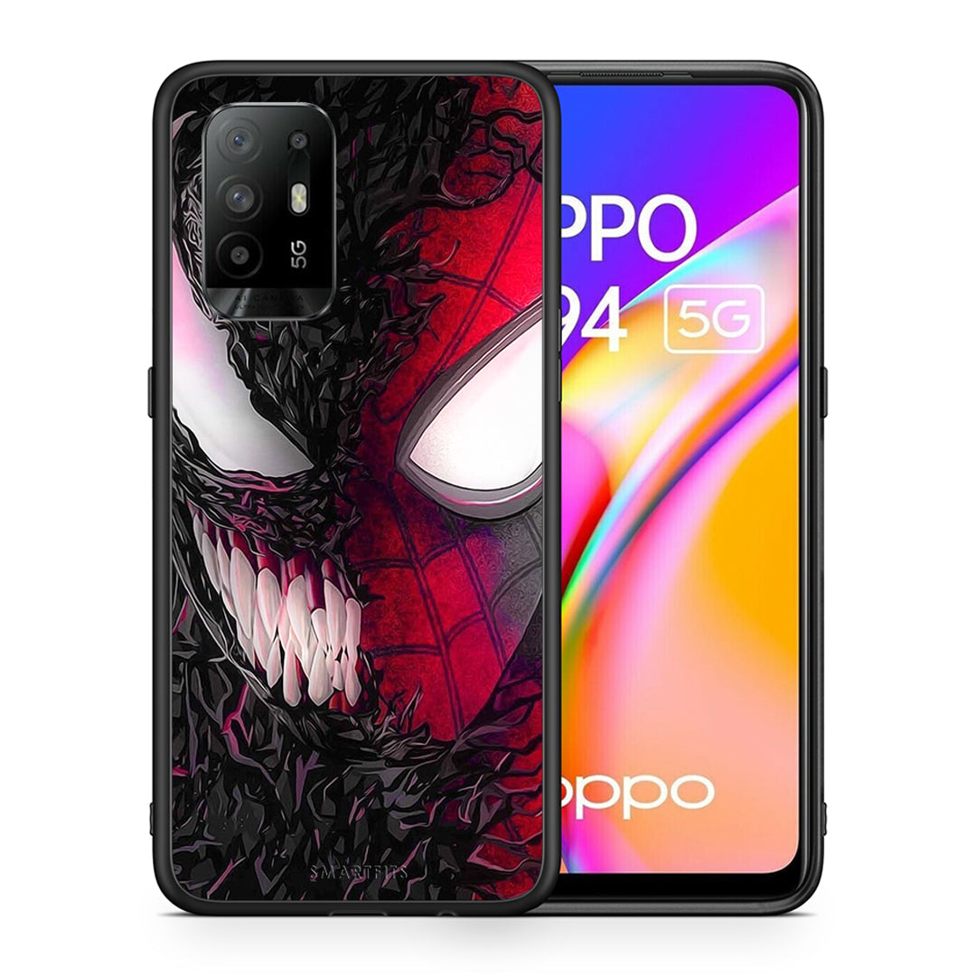 Θήκη Oppo A94 5G SpiderVenom PopArt από τη Smartfits με σχέδιο στο πίσω μέρος και μαύρο περίβλημα | Oppo A94 5G SpiderVenom PopArt case with colorful back and black bezels