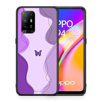 Thumbnail for Θήκη Αγίου Βαλεντίνου Oppo A94 5G Purple Mariposa από τη Smartfits με σχέδιο στο πίσω μέρος και μαύρο περίβλημα | Oppo A94 5G Purple Mariposa case with colorful back and black bezels