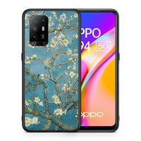 Thumbnail for Θήκη Oppo A94 5G White Blossoms από τη Smartfits με σχέδιο στο πίσω μέρος και μαύρο περίβλημα | Oppo A94 5G White Blossoms case with colorful back and black bezels