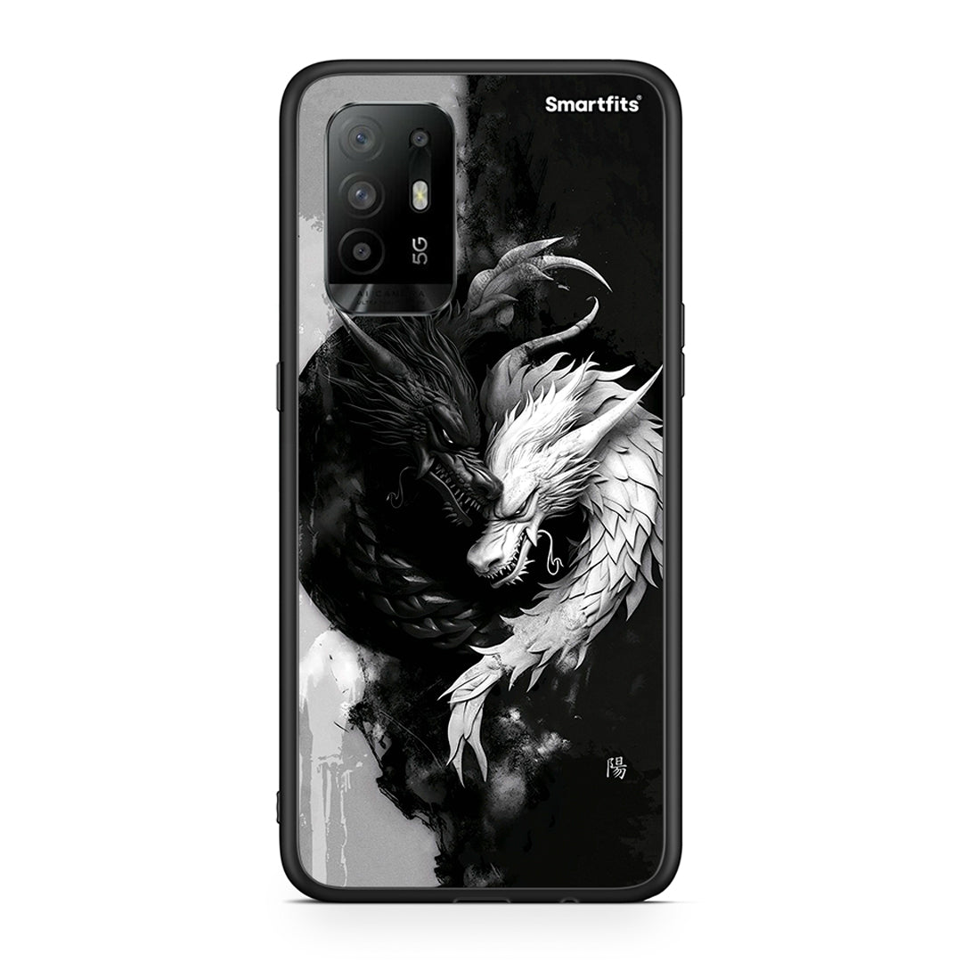 Oppo A94 5G Yin Yang θήκη από τη Smartfits με σχέδιο στο πίσω μέρος και μαύρο περίβλημα | Smartphone case with colorful back and black bezels by Smartfits