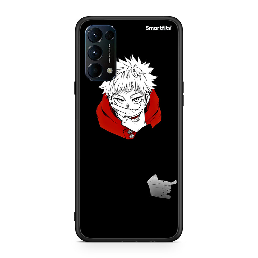 Oppo Find X3 Lite / Reno 5 5G / Reno 5 4G Itadori Anime θήκη από τη Smartfits με σχέδιο στο πίσω μέρος και μαύρο περίβλημα | Smartphone case with colorful back and black bezels by Smartfits