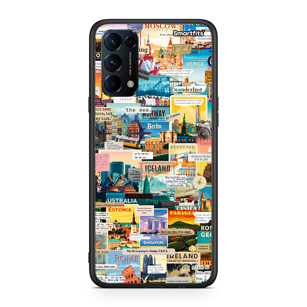Oppo Find X3 Lite / Reno 5 5G / Reno 5 4G Live To Travel θήκη από τη Smartfits με σχέδιο στο πίσω μέρος και μαύρο περίβλημα | Smartphone case with colorful back and black bezels by Smartfits