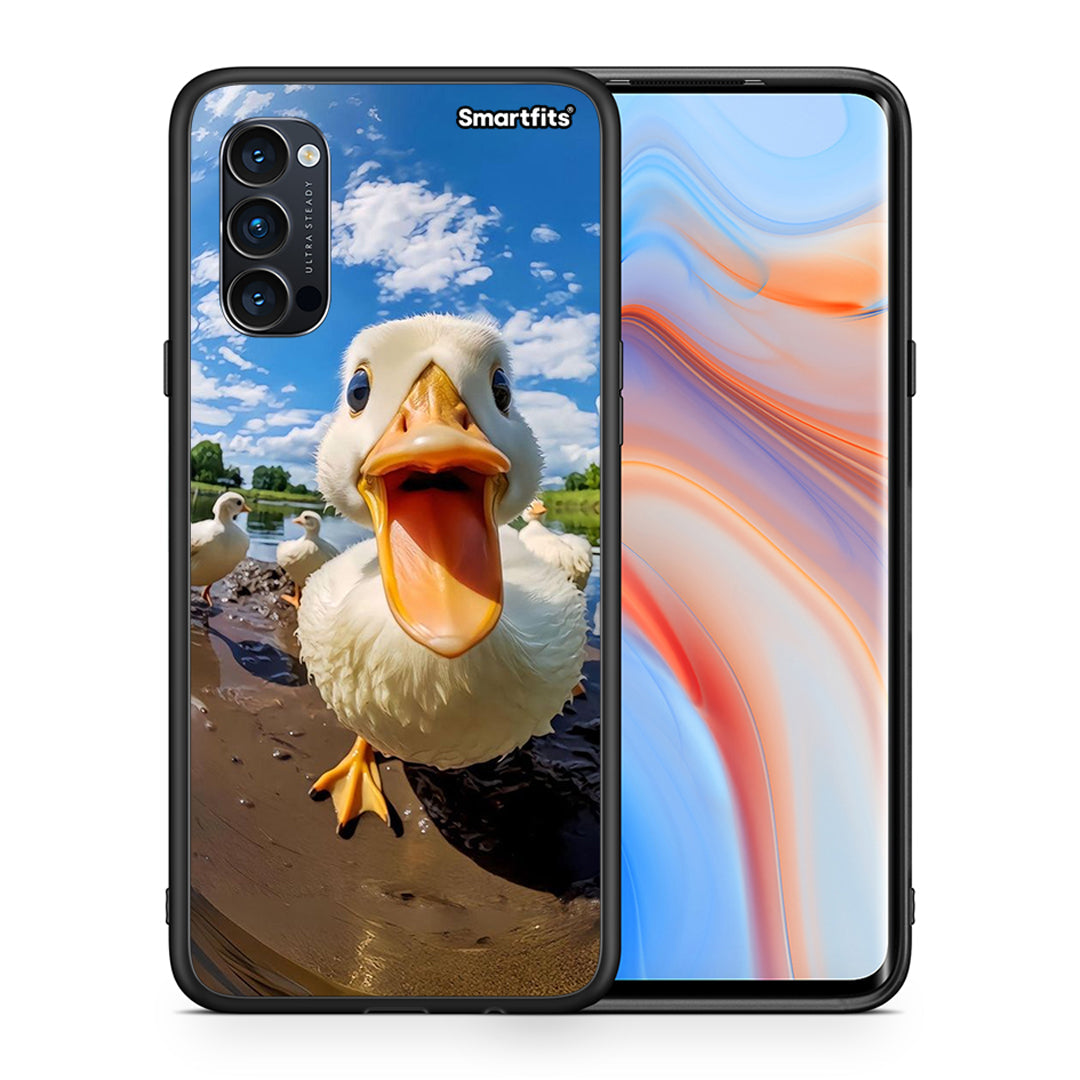 Θήκη Oppo Reno4 Pro 5G Duck Face από τη Smartfits με σχέδιο στο πίσω μέρος και μαύρο περίβλημα | Oppo Reno4 Pro 5G Duck Face case with colorful back and black bezels