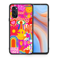 Thumbnail for Θήκη Oppo Reno4 Pro 5G Hippie Love από τη Smartfits με σχέδιο στο πίσω μέρος και μαύρο περίβλημα | Oppo Reno4 Pro 5G Hippie Love case with colorful back and black bezels
