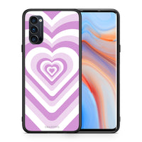 Thumbnail for Θήκη Oppo Reno4 Pro 5G Lilac Hearts από τη Smartfits με σχέδιο στο πίσω μέρος και μαύρο περίβλημα | Oppo Reno4 Pro 5G Lilac Hearts case with colorful back and black bezels