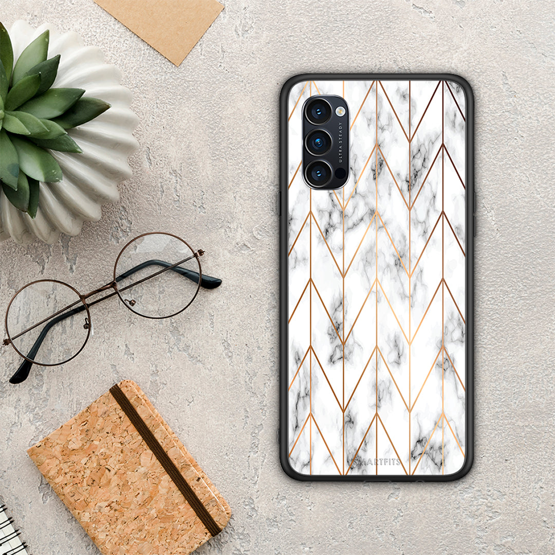 Marble Gold Geometric - Oppo Reno4 Pro 5G θήκη