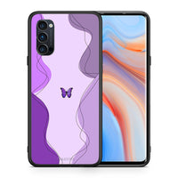 Thumbnail for Θήκη Αγίου Βαλεντίνου Oppo Reno4 Pro 5G Purple Mariposa από τη Smartfits με σχέδιο στο πίσω μέρος και μαύρο περίβλημα | Oppo Reno4 Pro 5G Purple Mariposa case with colorful back and black bezels