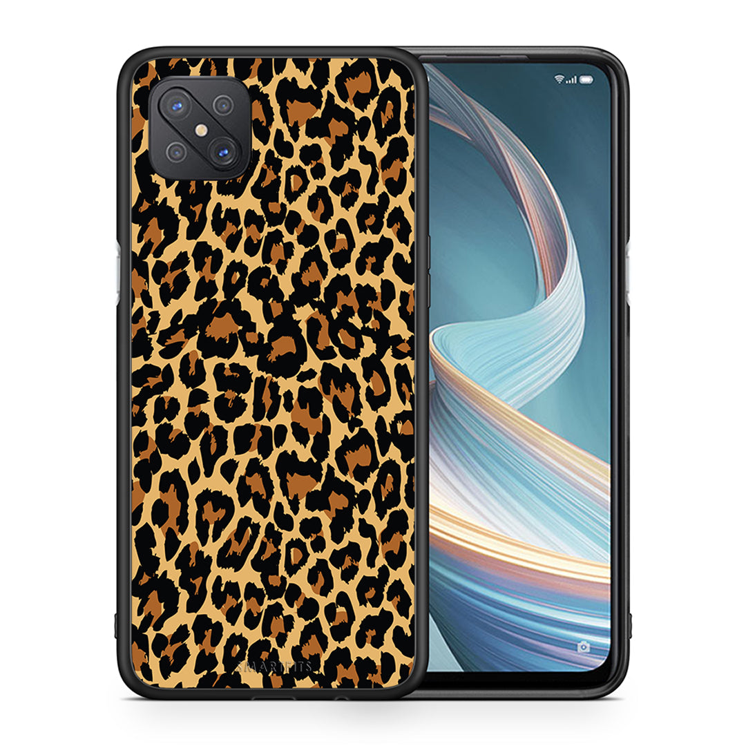 Θήκη Oppo Reno4 Z 5G Leopard Animal από τη Smartfits με σχέδιο στο πίσω μέρος και μαύρο περίβλημα | Oppo Reno4 Z 5G Leopard Animal case with colorful back and black bezels