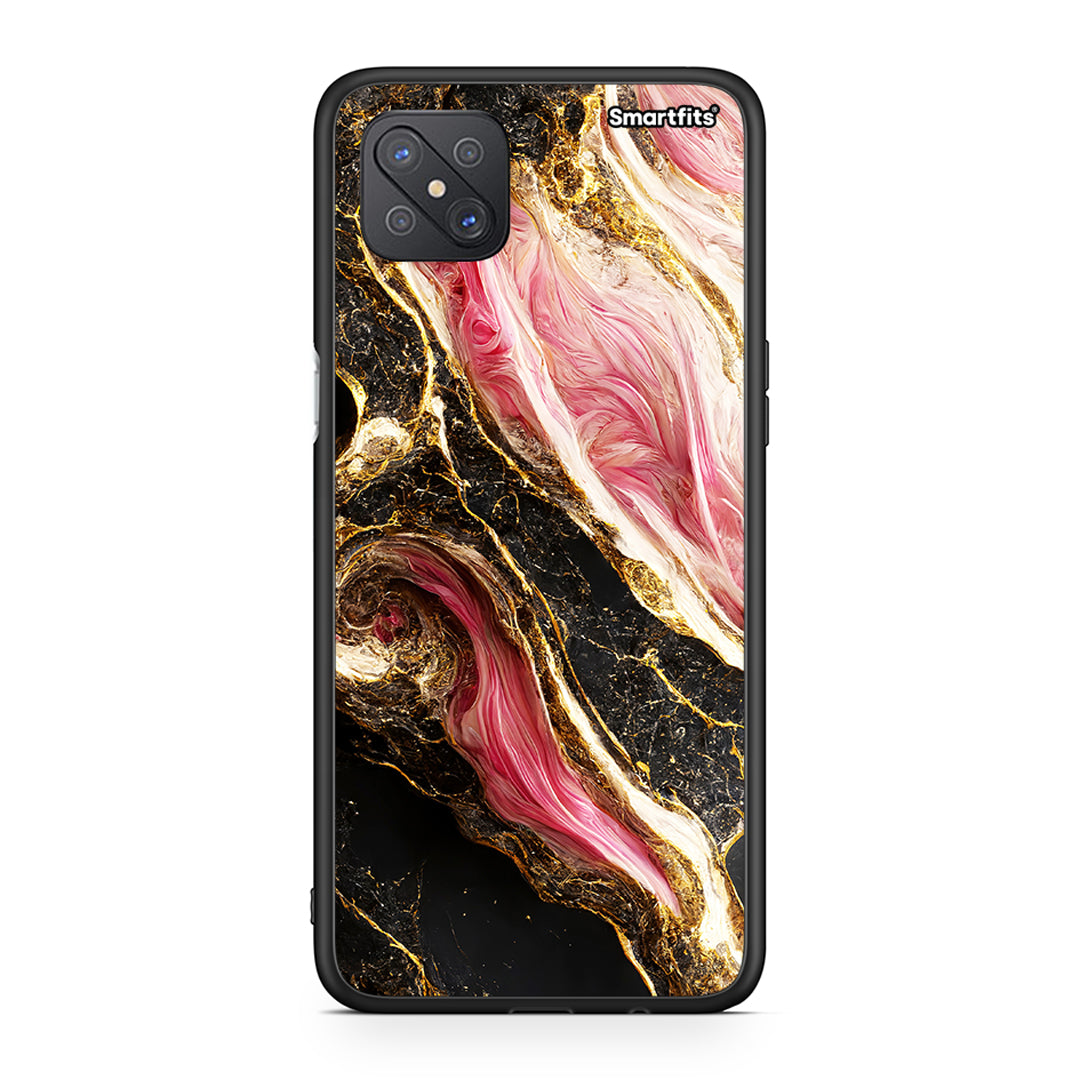 Oppo Reno4 Z 5G Glamorous Pink Marble θήκη από τη Smartfits με σχέδιο στο πίσω μέρος και μαύρο περίβλημα | Smartphone case with colorful back and black bezels by Smartfits