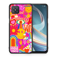 Thumbnail for Θήκη Oppo Reno4 Z 5G Hippie Love από τη Smartfits με σχέδιο στο πίσω μέρος και μαύρο περίβλημα | Oppo Reno4 Z 5G Hippie Love case with colorful back and black bezels