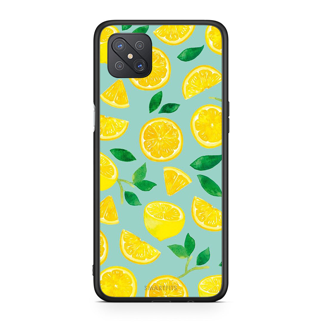 Oppo Reno4 Z 5G Lemons θήκη από τη Smartfits με σχέδιο στο πίσω μέρος και μαύρο περίβλημα | Smartphone case with colorful back and black bezels by Smartfits