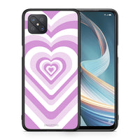 Thumbnail for Θήκη Oppo Reno4 Z 5G Lilac Hearts από τη Smartfits με σχέδιο στο πίσω μέρος και μαύρο περίβλημα | Oppo Reno4 Z 5G Lilac Hearts case with colorful back and black bezels