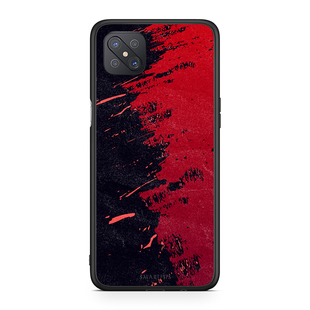Oppo Reno4 Z 5G Red Paint Θήκη Αγίου Βαλεντίνου από τη Smartfits με σχέδιο στο πίσω μέρος και μαύρο περίβλημα | Smartphone case with colorful back and black bezels by Smartfits