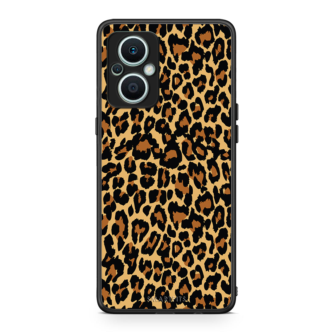 Θήκη Oppo Reno7 Lite Animal Leopard από τη Smartfits με σχέδιο στο πίσω μέρος και μαύρο περίβλημα | Oppo Reno7 Lite Animal Leopard Case with Colorful Back and Black Bezels